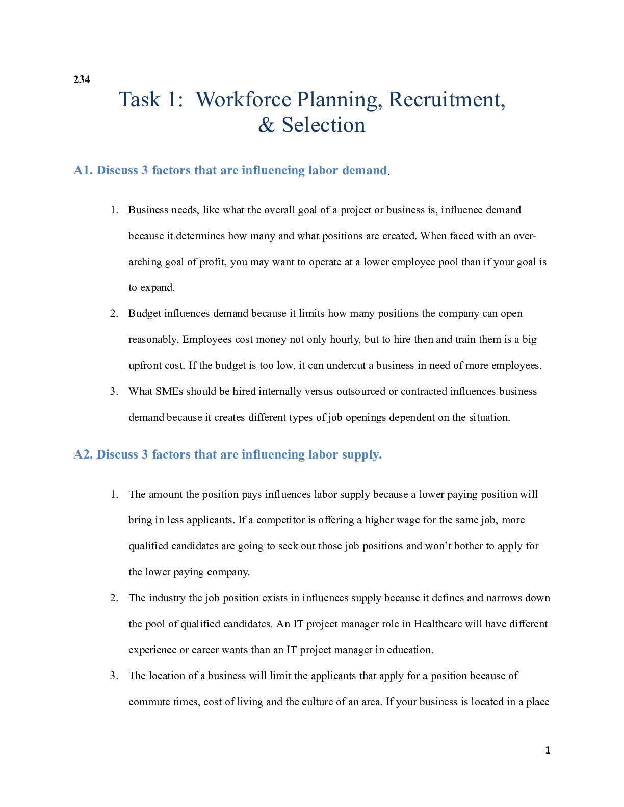 Preview image of Workforce_Planning_Task_1_Template.docx  234  Task 1:  Workforce Planning, Recruitment,  & document